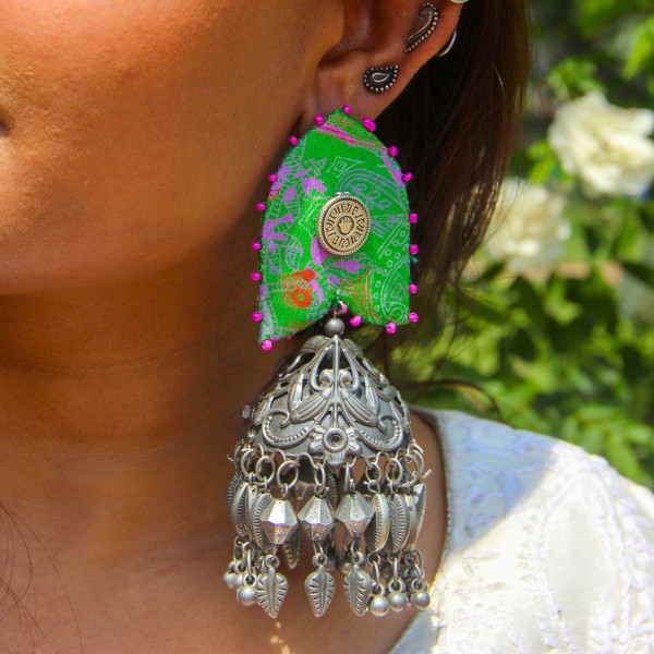 Green Tulip Jhumka